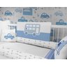 Kit Berço Enxoval de Bebê Carrinhos Azul Menino - 5