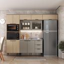 Ver imagem 1 de Cozinha Completa Lavinia 11 Portas 3 Gavetas MDP 270cm Imperial e Fume J Carvalho Móveis