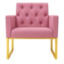 Ver imagem 3 de Poltrona para Sala Quarto e Salão de Beleza Thais com Base de Ferro Dourado Resistente Rose