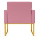 Ver imagem 4 de Poltrona para Sala Quarto e Salão de Beleza Thais com Base de Ferro Dourado Resistente Rose