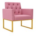 Ver imagem 5 de Poltrona para Sala Quarto e Salão de Beleza Thais com Base de Ferro Dourado Resistente Rose