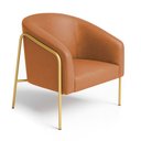 Ver imagem 2 de Poltrona Sala Industrial Alta Dourado Stella Sintético Pu D03 - D’Rossi