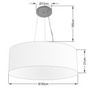 Ver imagem 2 de Lustre Pendente Cilíndrico Vivare Md-4010 Cúpula em Tecido 60x21cm - Bivolt - Café - Bivolt