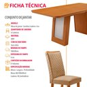 Ver imagem 7 de Mesa de Jantar Carolina 180cm Tampo MDF Canto Copo com 6 Cadeiras Lira