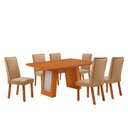 Ver imagem 2 de Mesa de Jantar Carolina 180cm Tampo MDF Canto Copo com 6 Cadeiras Lira