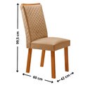 Ver imagem 3 de Mesa de Jantar Carolina 180cm Tampo MDF Canto Copo com 6 Cadeiras Lira