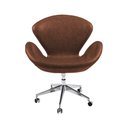 Ver imagem 2 de Cadeira Poltrona Swan Office Giratória Couro Natural Marrom