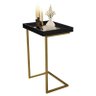 Mesa Lateral de Apoio Jb 4774 com Espelho e Pé de Aço Preto/dourado - 2