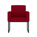 Ver imagem 2 de Poltrona Cadeira Decorativa Recepção Base de Ferro Dourada Cor:vermelho