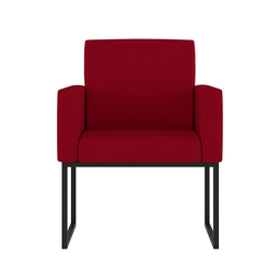 Poltrona Cadeira Decorativa Recepção Base de Ferro Dourada Cor:vermelho - 2