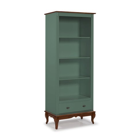 Estante 1 Gaveta e 3 Prateleiras - 60201 Mmj-lz Lz-verde Musgo/imbuia