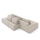 Ver imagem 7 de Sofá Ilha com Encosto e Almofadas Delta 375cm Modulado Chaise e Puffs Veludo Bege G52 - Gran Belo