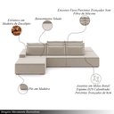 Ver imagem 3 de Sofá Ilha com Encosto e Almofadas Delta 375cm Modulado Chaise e Puffs Veludo Bege G52 - Gran Belo