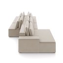 Ver imagem 6 de Sofá Ilha com Encosto e Almofadas Delta 375cm Modulado Chaise e Puffs Veludo Bege G52 - Gran Belo
