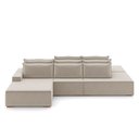 Ver imagem 5 de Sofá Ilha com Encosto e Almofadas Delta 375cm Modulado Chaise e Puffs Veludo Bege G52 - Gran Belo
