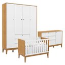 Ver imagem 1 de Quarto de Bebe Unique 4 Portas com Cômoda Sapateira Freijó Branco Soft Eco Wood – Matic
