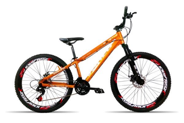 Bicicleta Aro 26 Venzo FX3 21V Shimano Freio A Disco Laranja
