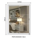 Ver imagem 3 de Guarda-Roupa Solteiro Madesa Dallas 2 Portas de Correr de Espelho 2 Gavetas Branco Cor:Branco