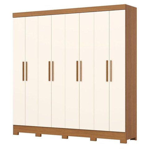 Guarda Roupa Casal 8 Portas 4 Gavetas Prime Cinamomo Off White - Henn - Briz