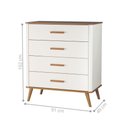 Ver imagem 2 de Cômoda 4 Gavetas para Quarto Madeira com Off White