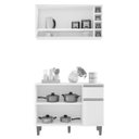 Ver imagem 3 de Balcão de Pia e Aéreo Cozinha Vanessa 105cm Preto sem Tampo Ajl Móveis