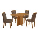 Ver imagem 2 de Conjunto Mesa de Jantar 120cm com 4 Cadeiras Estofadas Multimóveis Crrft-CON043 Madeirado/