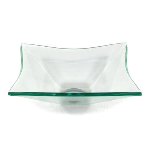 Cuba de Vidro Quadrada 31cm Jateada