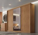 Ver imagem 2 de Guarda Roupa Casal 1 Porta Espelhada 6 Gavetas 100%mdf Diamond Cumaru - Novo Horizonte