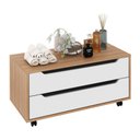 Ver imagem 1 de Gabinete Banheiro 80cm 2 Gavetas Retrô com Rodízios Multimóveis CR10121 Amêndoa/Branco
