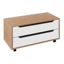 Ver imagem 5 de Gabinete Banheiro 80cm 2 Gavetas Retrô com Rodízios Multimóveis CR10121 Amêndoa/Branco