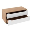 Ver imagem 4 de Gabinete Banheiro 80cm 2 Gavetas Retrô com Rodízios Multimóveis CR10121 Amêndoa/Branco