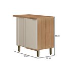 Ver imagem 3 de Balcão de Cozinha de Canto Bless 1 Porta 100% MDF Jequitibá/Off White Fosco - Linea Brasil