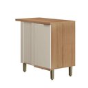 Ver imagem 1 de Balcão de Cozinha de Canto Bless 1 Porta 100% MDF Jequitibá/Off White Fosco - Linea Brasil