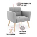Ver imagem 6 de Kit 2 Poltronas Elisa Suede Cinza Pés Palito Natural - D’Rossi