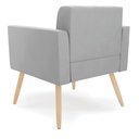 Ver imagem 5 de Kit 2 Poltronas Elisa Suede Cinza Pés Palito Natural - D’Rossi