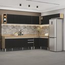 Ver imagem 2 de Armário de Cozinha Modulado de Canto 8 Peças Cp26 Balcão com Tampo Castanho/preto - Lumil