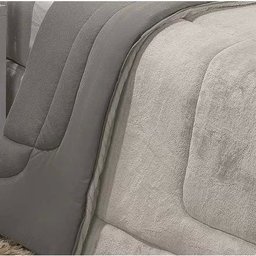 Coberdrom Queen Avulso Malha Dupla Face Liso - Cinza - 2