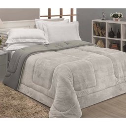 Coberdrom Queen Avulso Malha Dupla Face Liso - Cinza - 1