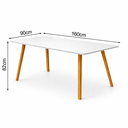 Ver imagem 3 de Conjunto Mesa Rubi + 4 Cadeiras Rubi – Design Moderno em Madeira com Linho Bege e Vidro Off White