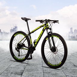 Bicicleta Vega Aro 29 Quadro 19 Alumínio 27v Shimano Alivio Freio Hidráulico Preto Amarelo - - 2