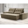 Sofá Bergamo 2,90m Retrátil e Reclinável Veludocristal Castor - Netsofas - 2