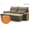 Sofá Bergamo 2,90m Retrátil e Reclinável Veludocristal Castor - Netsofas - 7