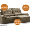 Ver imagem 3 de Sofá Bergamo 2,90m Retrátil e Reclinável Veludocristal Castor - Netsofas