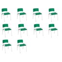 Ver imagem 1 de Kit 10 Cadeiras Infantil Iso, Escola, Base Branco-verde Escuro
