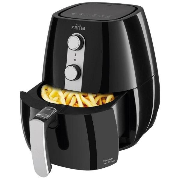 Fritadeira Fama Air Fryer Ffr01, 1200w, 2.9l, Preto - 220v Menor preço em Fritadeira Fama Air Fryer Ffr01, 1200w, 2.9l, Preto - 220v