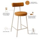 Ver imagem 4 de Kit 03 Banquetas Baixa Cozinha Sala Jantar Bancada Milão Arena L02 Couríssimo Whisky - lyam decor