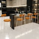 Ver imagem 2 de Kit 03 Banquetas Baixa Cozinha Sala Jantar Bancada Milão Arena L02 Couríssimo Whisky - lyam decor