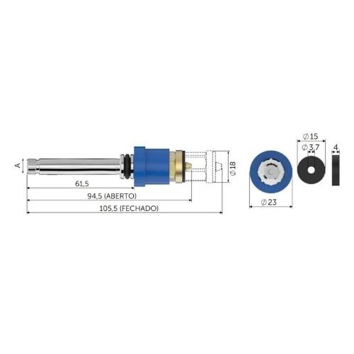 Reparo MVS para Registro de Pressão sem Castelo Deca de 1/2 e 3/4 - 2