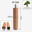 Ver imagem 2 de Kit 4 Pés Tubo de Madeira 18cm P. Mogno