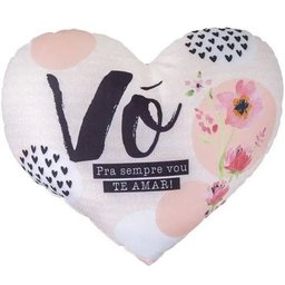 Decoração Home Decor Almofada Uatt -Shape Coração-Vo Amor Pra Sempre - 1